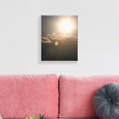 Zon en wolken met blauwe lucht canvas afdruk (Insitu (Woonkamer))
