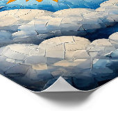 Zon en wolken mozaïek wandkunst poster (Hoek)