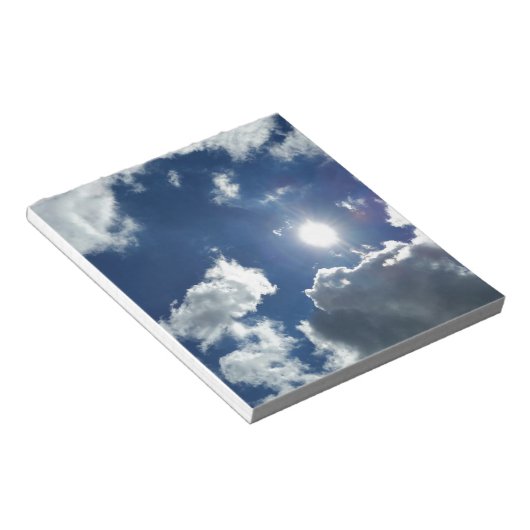 zon en wolken notitieblok (Schuin)