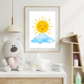 Zon en wolken peuterspeelzaal poster