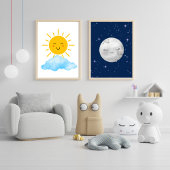 Zon en wolken peuterspeelzaal poster
