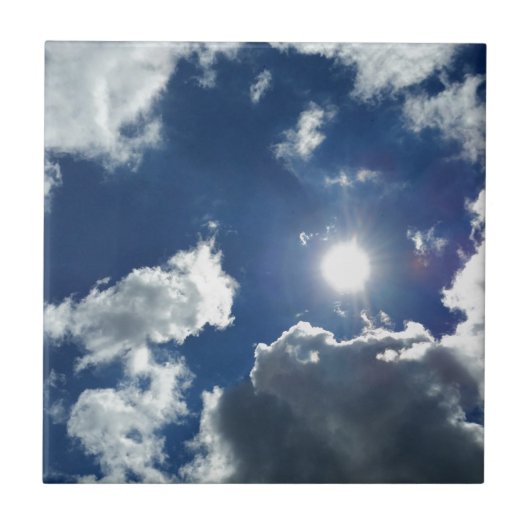 zon en wolken tegeltje (Voorkant)