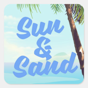 Zon en Zand inspirerende citaten cartoon poster la Vierkante Sticker