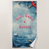 Zon en Zand Nautische Strandlaken (Voorkant)