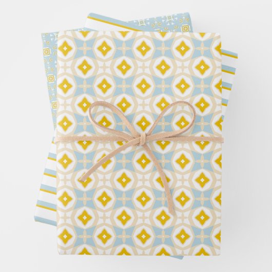 Zon en Zee Series 5 Set van wikkelpapier Inpakpapier Vel (In situ)