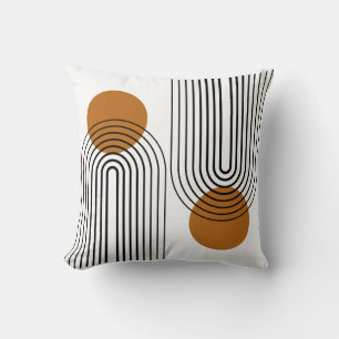 Zon en Zwart Minimalistische Boheemse Kussen