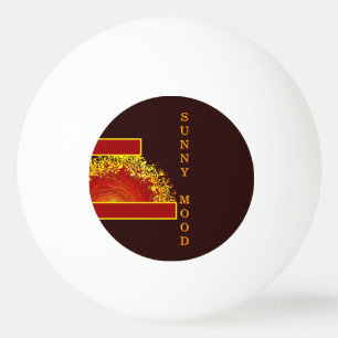 Zon explosie geel oranje bruin abstract op maat pingpongbal