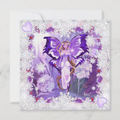 zon Fairy & sneeuwvlokken kerstkaart (Voorkant)