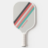 Zon Gebleekte Koraal Strepen met Naam Pickleball Paddle (Achterkant)