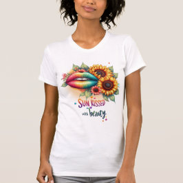 Zon gekust met schoonheid t-shirt
