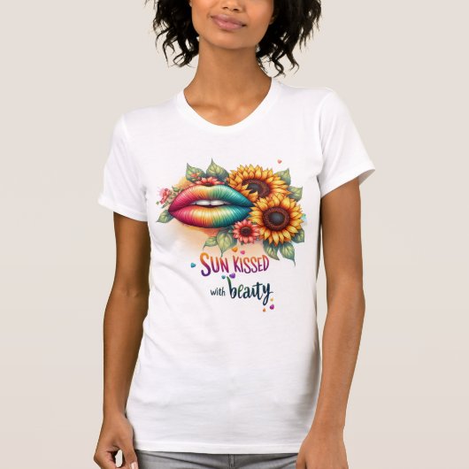 Zon gekust met schoonheid t-shirt (Voorkant)