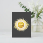 Zon gelukkig gezicht briefkaart (Staand voorkant)