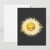 Zon gelukkig gezicht briefkaart (Voorkant / Achterkant)