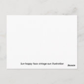 Zon gelukkig gezicht briefkaart (Achterkant)