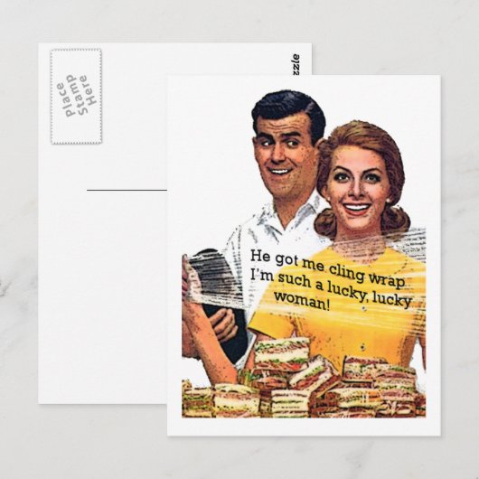 "Zo'n gelukkige vrouw" Briefkaart (Voorkant / Achterkant)