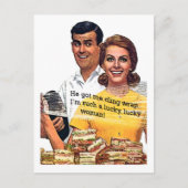 "Zo'n gelukkige vrouw" Briefkaart (Voorkant)