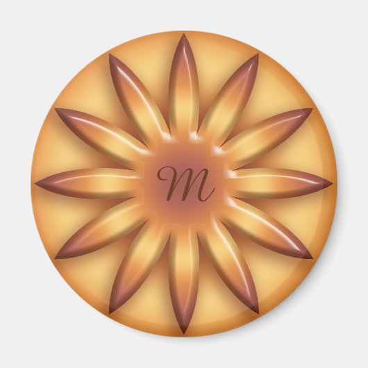 Zon. Geometrisch verloopelement. Monogram. Magneet (Voorkant)