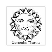  Zon Gezicht Antropomorfische Tekening #1 Naam Zelfinktende Stempel (Design)