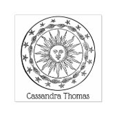  Zon Gezicht Antropomorfische Tekening #2 Naam Zelfinktende Stempel (Design)