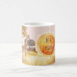 Zon Giraffe Zebra Safari Wees Een Licht Koffiemok