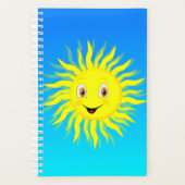 Zon glimlachen in blauwe hemel planner (Voorkant)