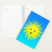 Zon glimlachen in blauwe hemel planner (Display)