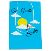 Zon glimlachen met Puffy Clouds Medium Cadeauzakje (Voorkant)