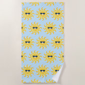 Zon glimlachen met zonnebril strandlaken (Voorkant)