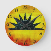 Zon glimlachen ronde klok (Voorkant)