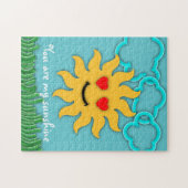 Zon glimlachen, wolken en gras "Je bent mijn zonne Legpuzzel (Horizontaal)