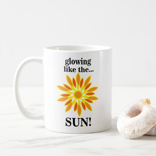 Zon gloeit als de zon koffiemok (Met donut)