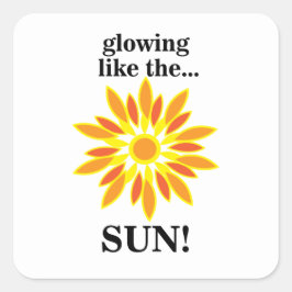 Zon gloeit als de zon vierkante sticker