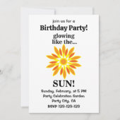 Zon gloeit als het verjaardagsfeestje van de zon kaart (Voorkant)