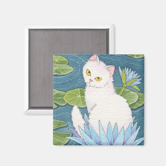 Zon God Kat Vierkante Magneet Moussart (Voorkant / Achterkant)