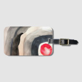 Zon grijs en zwart abstracte moderne kunst bagagelabel (Voorkant (horizontaal))