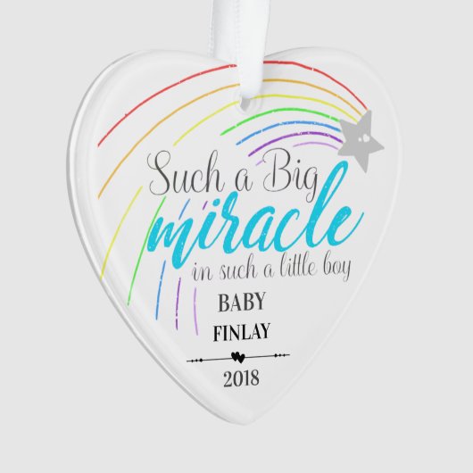 Zo'n groot wonder in zo'n kleine jongen ornament (voorkant)