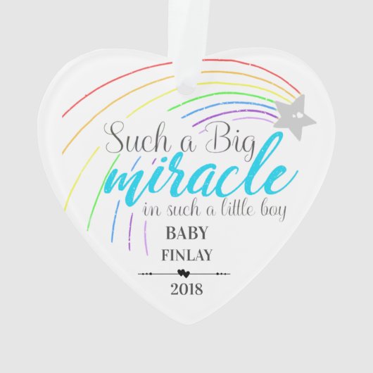 Zo'n groot wonder in zo'n kleine jongen ornament (achterkant)