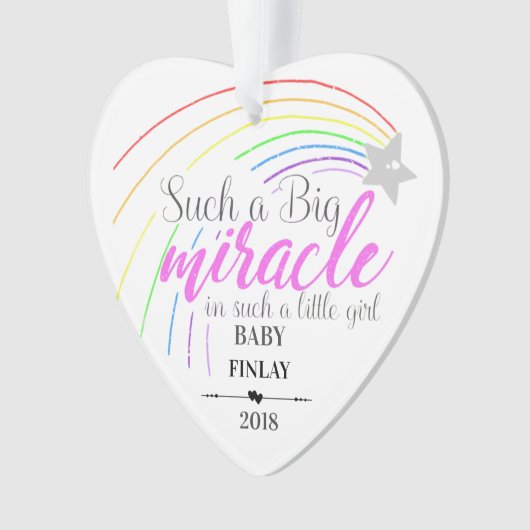 Zo'n groot wonder in zo'n kleine meisjesversiering ornament (voorkant)