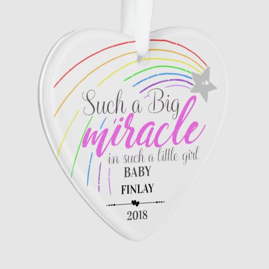 Zo'n groot wonder in zo'n kleine meisjesversiering ornament (voorkant)