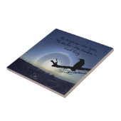 Zon Halo boven Wales met een Raven keramische Tege Tegeltje (Zijkant)