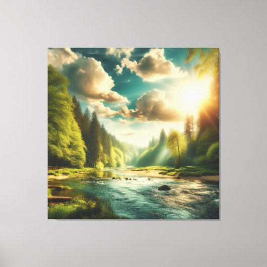 Zon Heldere Natuur Scene Canvas Afdruk (Voorkant)