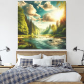 Zon Heldere Natuur Scene Canvas Afdruk (Insitu (Slaapkamer))
