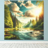Zon Heldere Natuur Scene Canvas Afdruk (Insitu (Houten vloer))