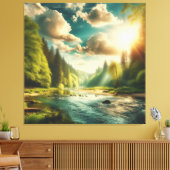 Zon Heldere Natuur Scene Canvas Afdruk (Insitu (Woonkamer))