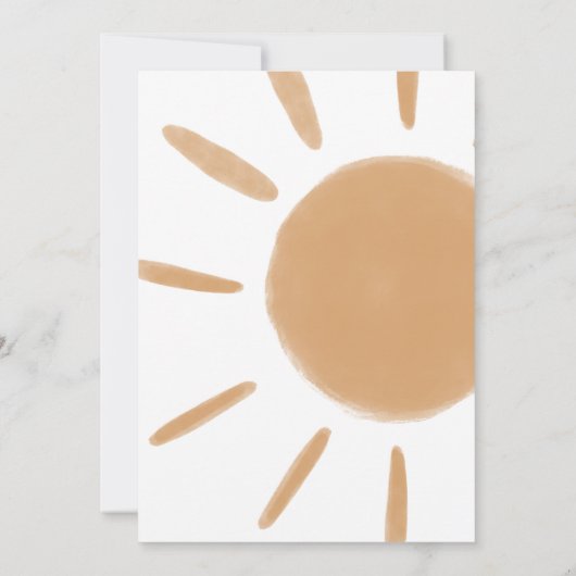 Zon Hier komt de Zoon baby shower  Kaart (Achterkant)