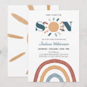 Zon Hier komt de Zoon baby shower  Kaart (Voorkant / Achterkant)