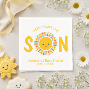 Zon Hier Komt de Zoon Jongens Baby Borrel Servet