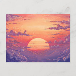 Zon Horizon - Levendige Schilderachtige Illustrati Briefkaart