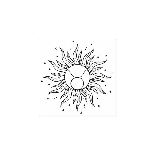 Zon Horoscoop Stier Rubberstempel (Afrduk)