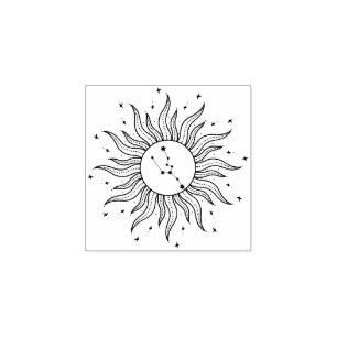 Zon Horoscoop Stier   Sterrenbeeld Astrologie Rubberstempel